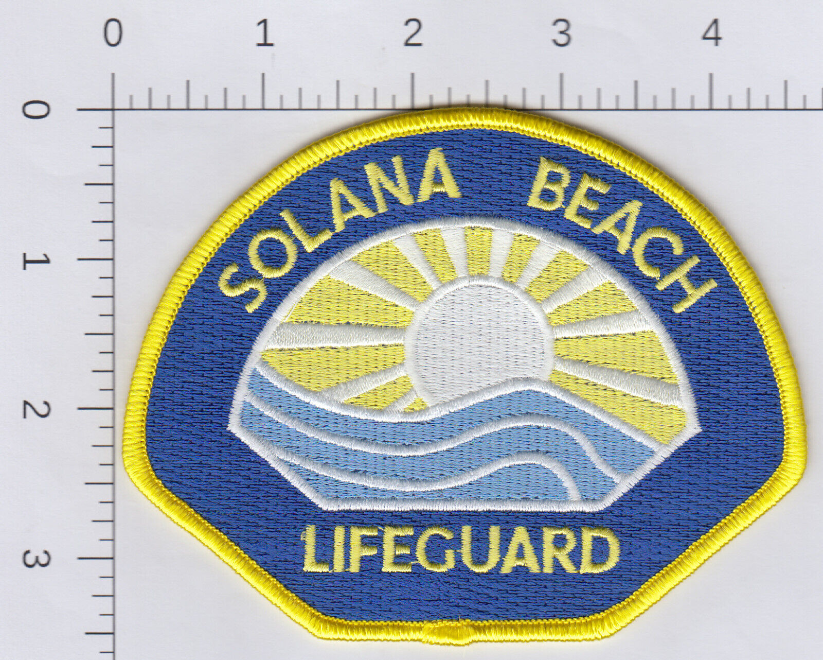 Solana Beach Lifeguard patch. See scan
