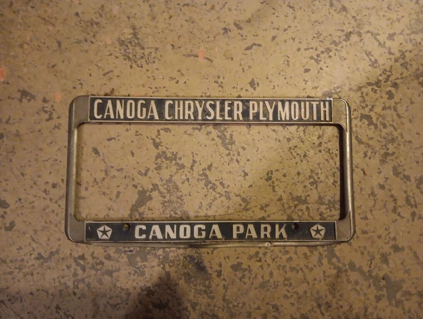 Vintage License Plate Frame Conoga Park Chrysler Plumouth