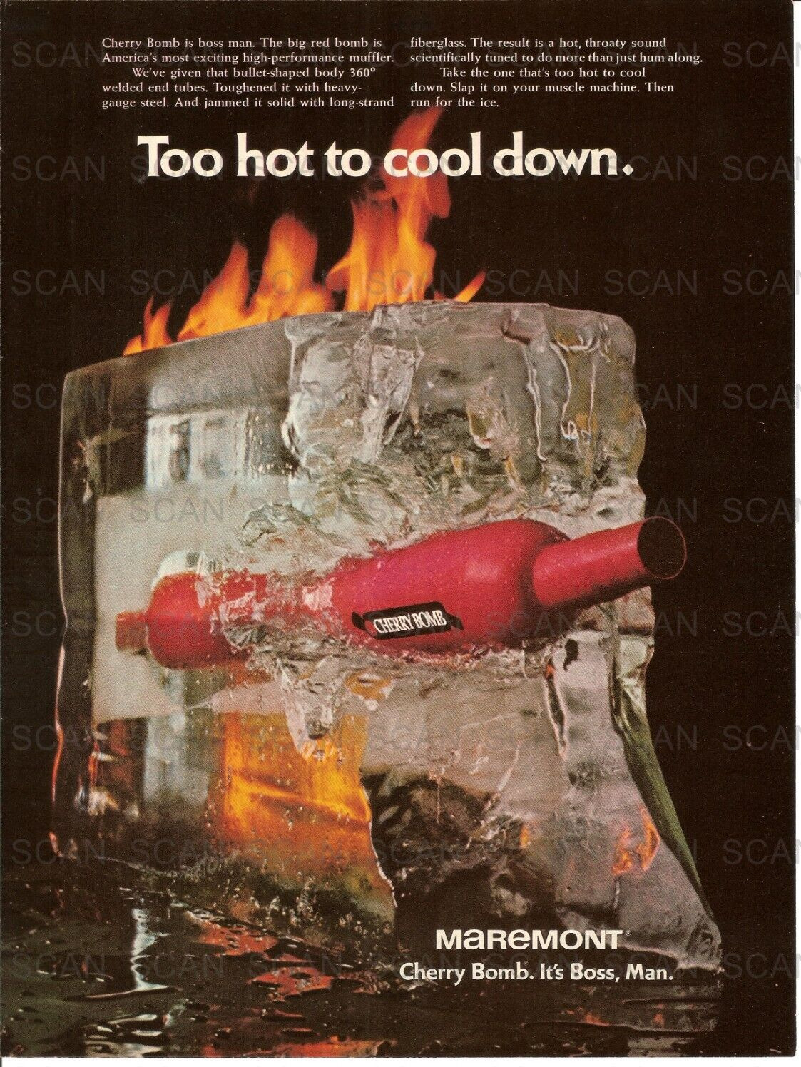 1971 Maremont Cherry Bomb Muffler Vintage Magazine Ad  Too Hot to Cool Down