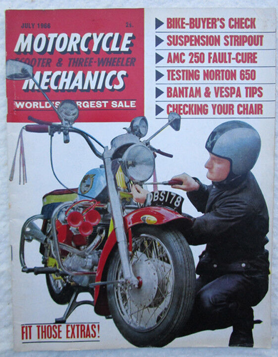 1966 MOTORCYCLE MECHANICS MAGAZINE/BOOK NORTON 650 AMC 250 VESPA TIPS BSA BANTAM