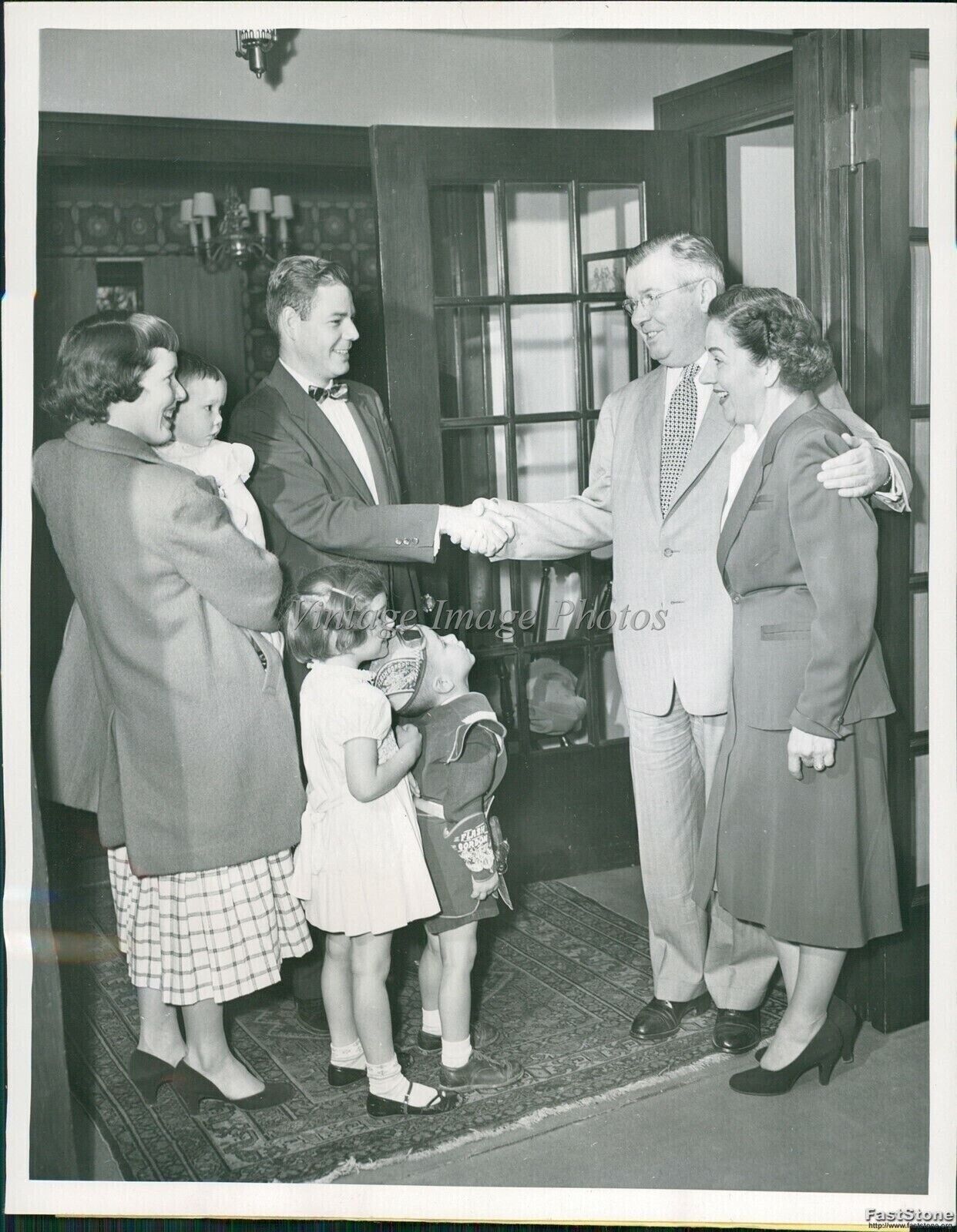 1953 Orr Family Congratulates Grandpa Tom Burkes Senate Win Politics 7X9 Photo
