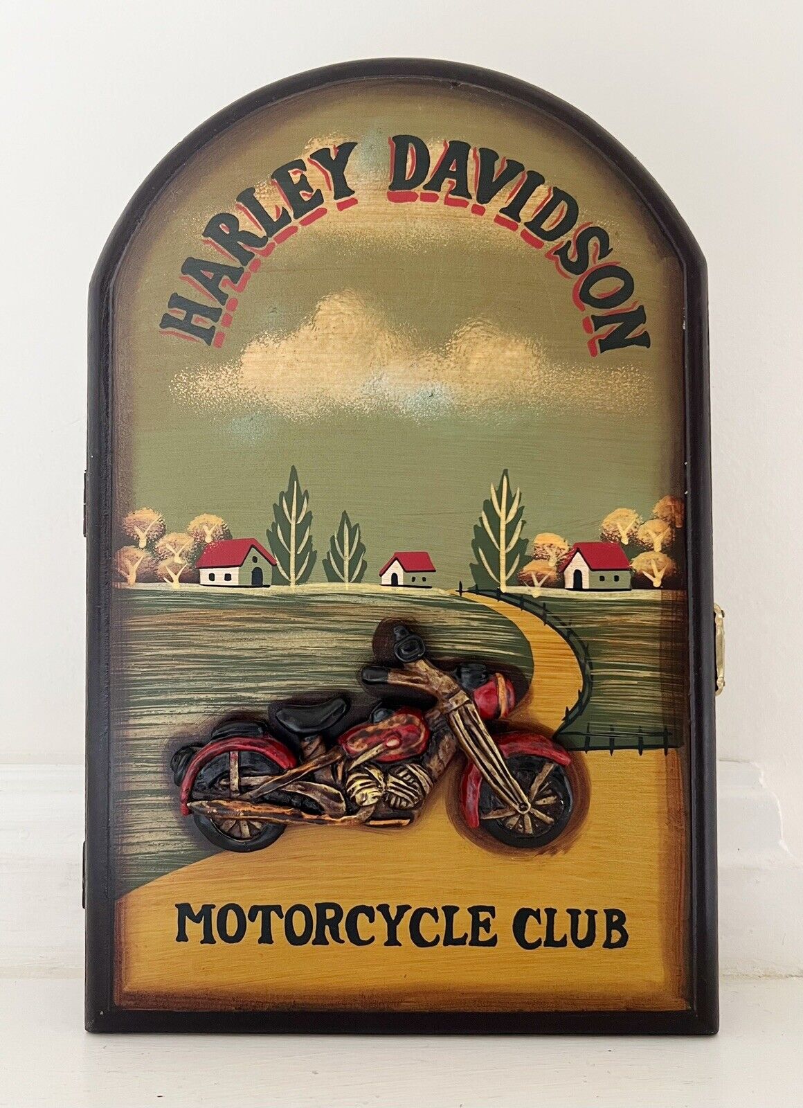 Vintage Hanging Wooden 3D Key Case for HARLEY DAVIDSON Motorcycle Club Painted