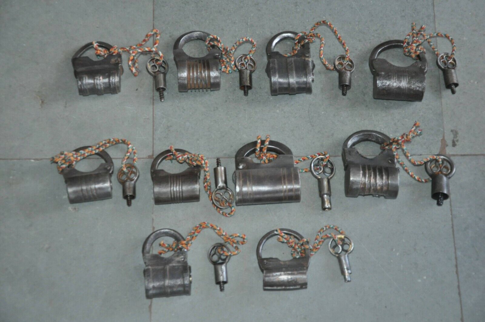 10 Pc Vintage Handcrafted Fine Small Screw System Padlocks