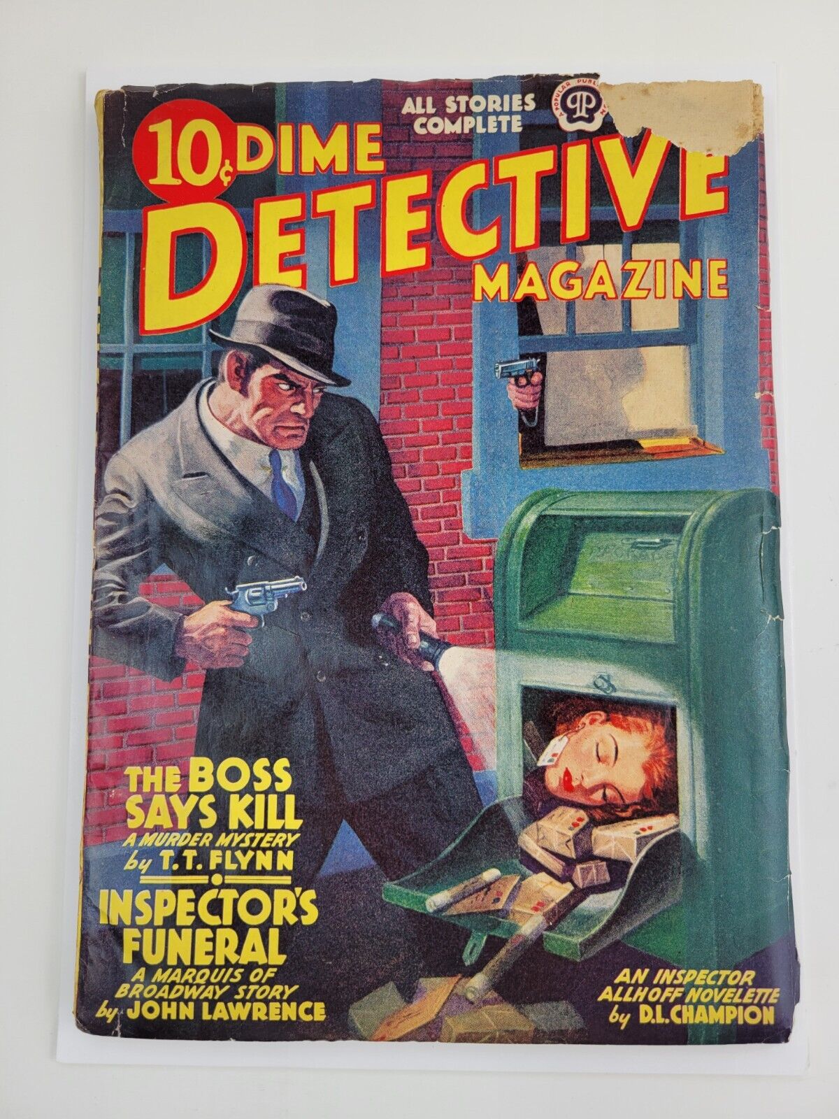 Dime Detective Pulp Magazine March 1940 Decapitated Head Cover