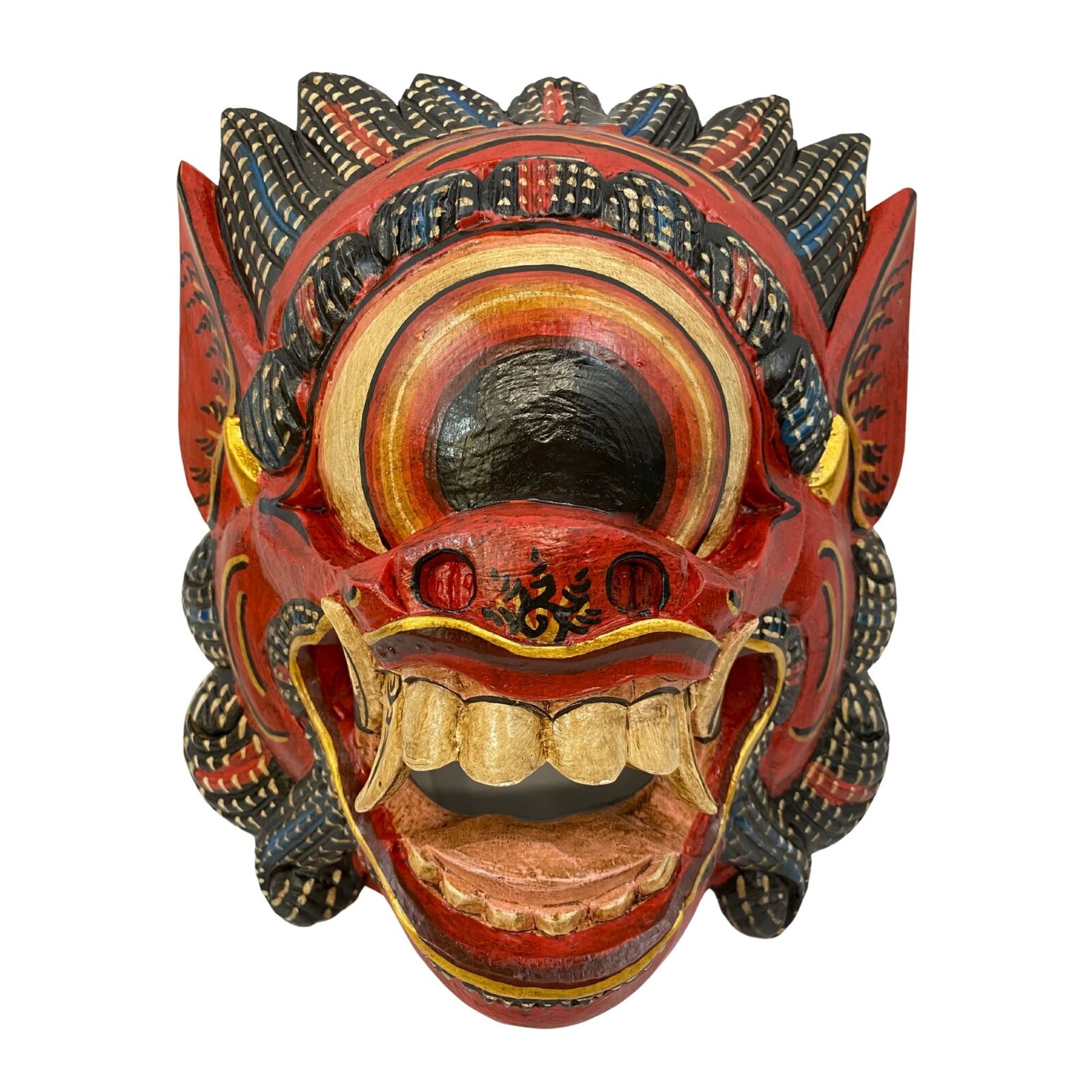 Balinese Leyak Mata Besek Mask Topeng Cyclops 1 Eyed Demon Bali Art Carved wood