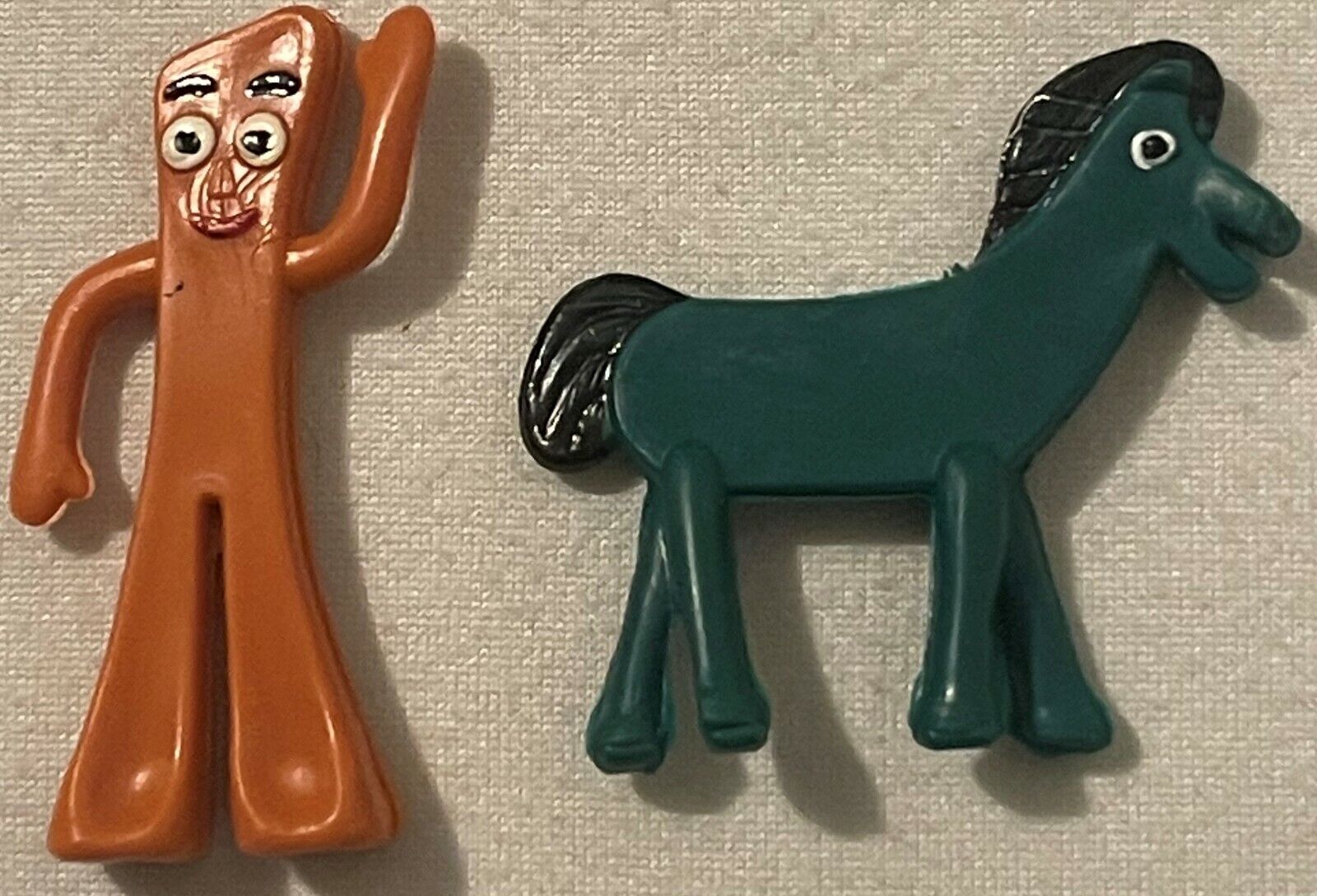 4 Vintage Gumby and Pokey Figurines 1970s 1980s, Both Colors Highly Collectible