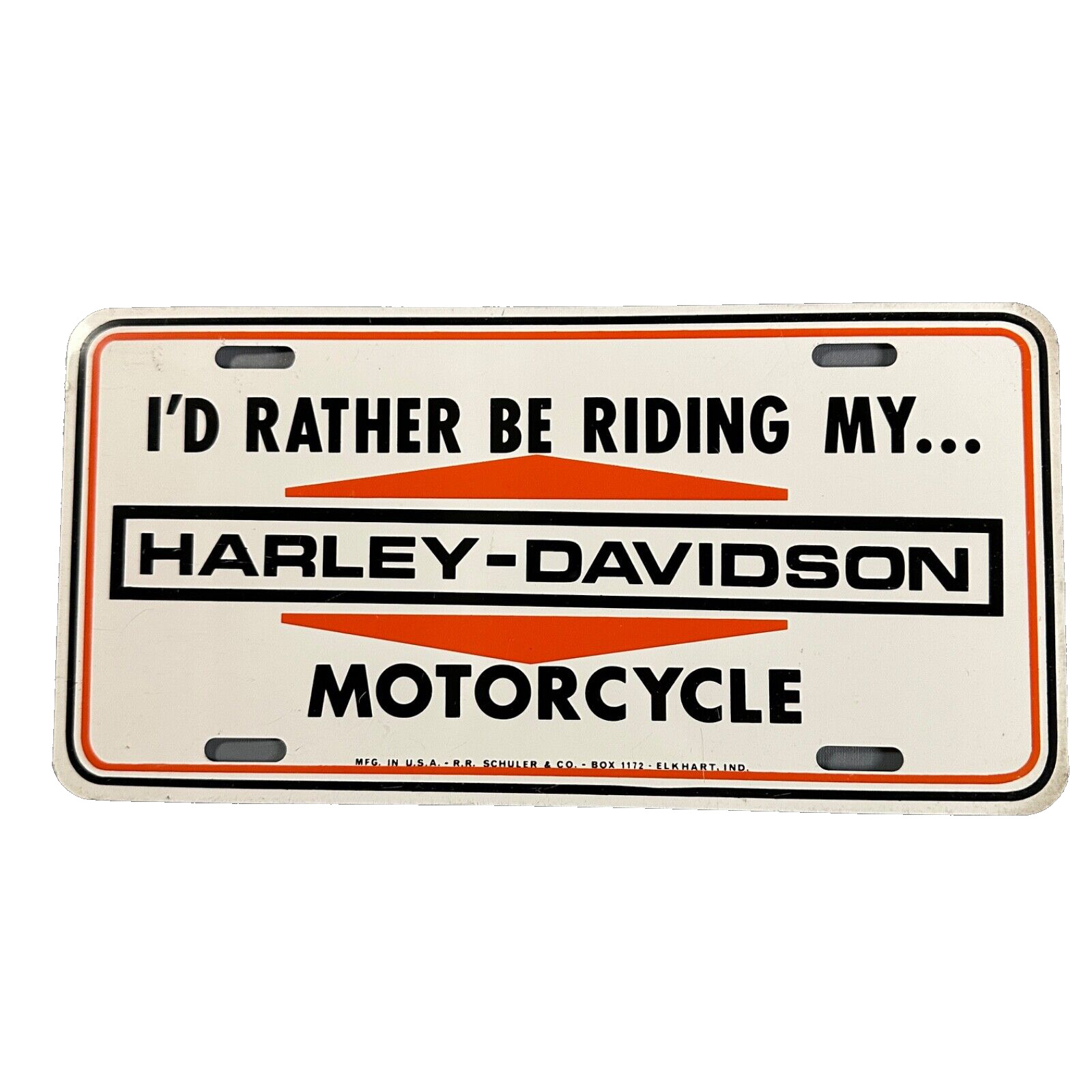 Vintage Harley Davidson Motorcycle License Plate USA Advertising Novelty 70s 80s