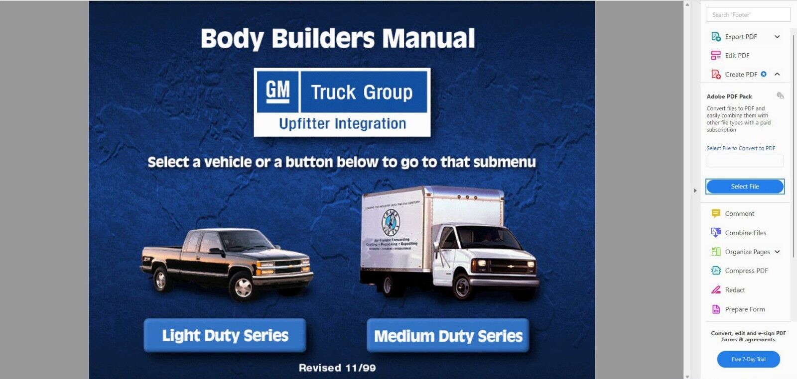 2000 Chevrolet - GMC Body Builders Revision Light Medium Trucks Film CD - RARE  