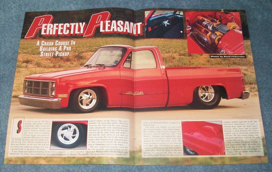 1986 Chevy C/10 Custom Pro Street Pickup Vintage Article \