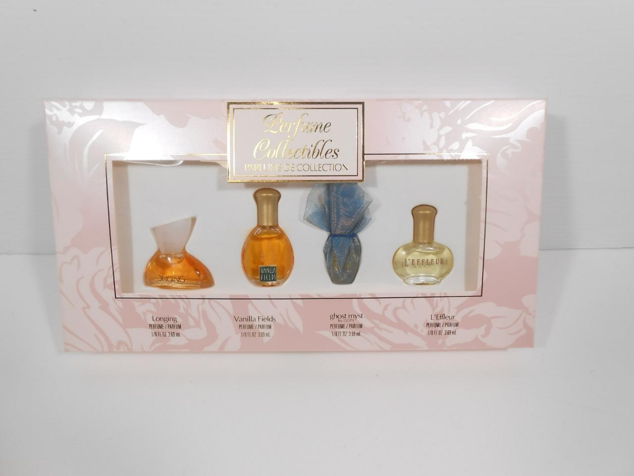 COTY Lot of 4 Miniature PERFUME COLLECTION Longing, Ghost Myst,L\'Effleur,Vanilla