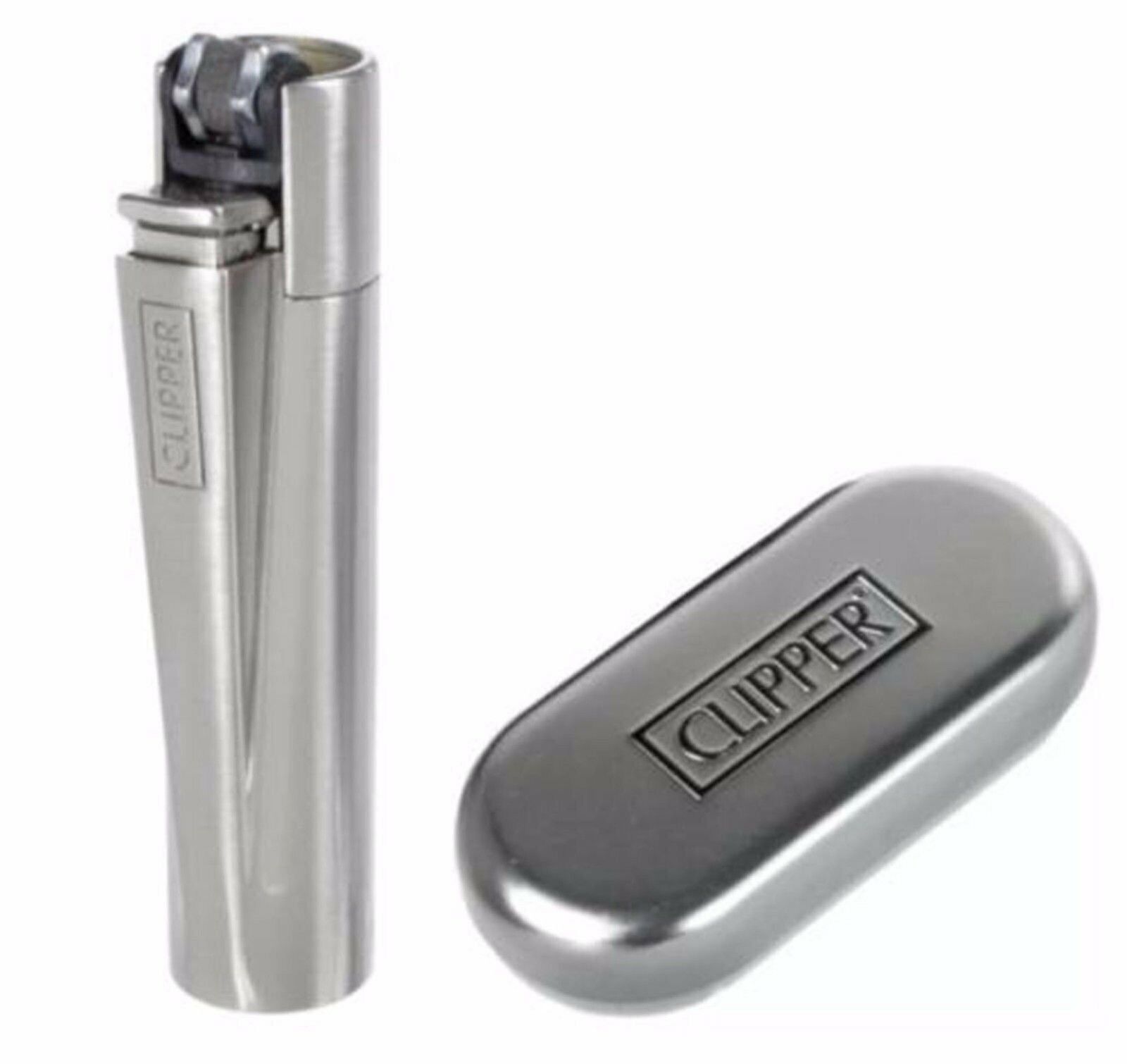 1 x Clipper Silver Full Size Refillable Metal Lighter Brushed Or Shiny