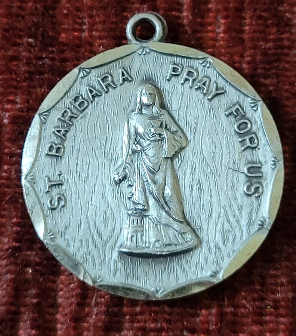 St Barbara Sterling Vintage New Holy Medal France Patron Of Miners