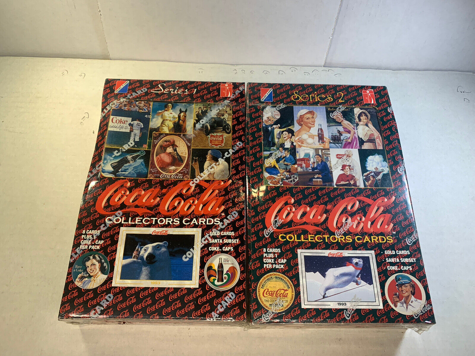 Coca Cola Coke Series 1 & 2 Sealed Non Sport Card Boxes Pack NOS 1994 Sealed Box