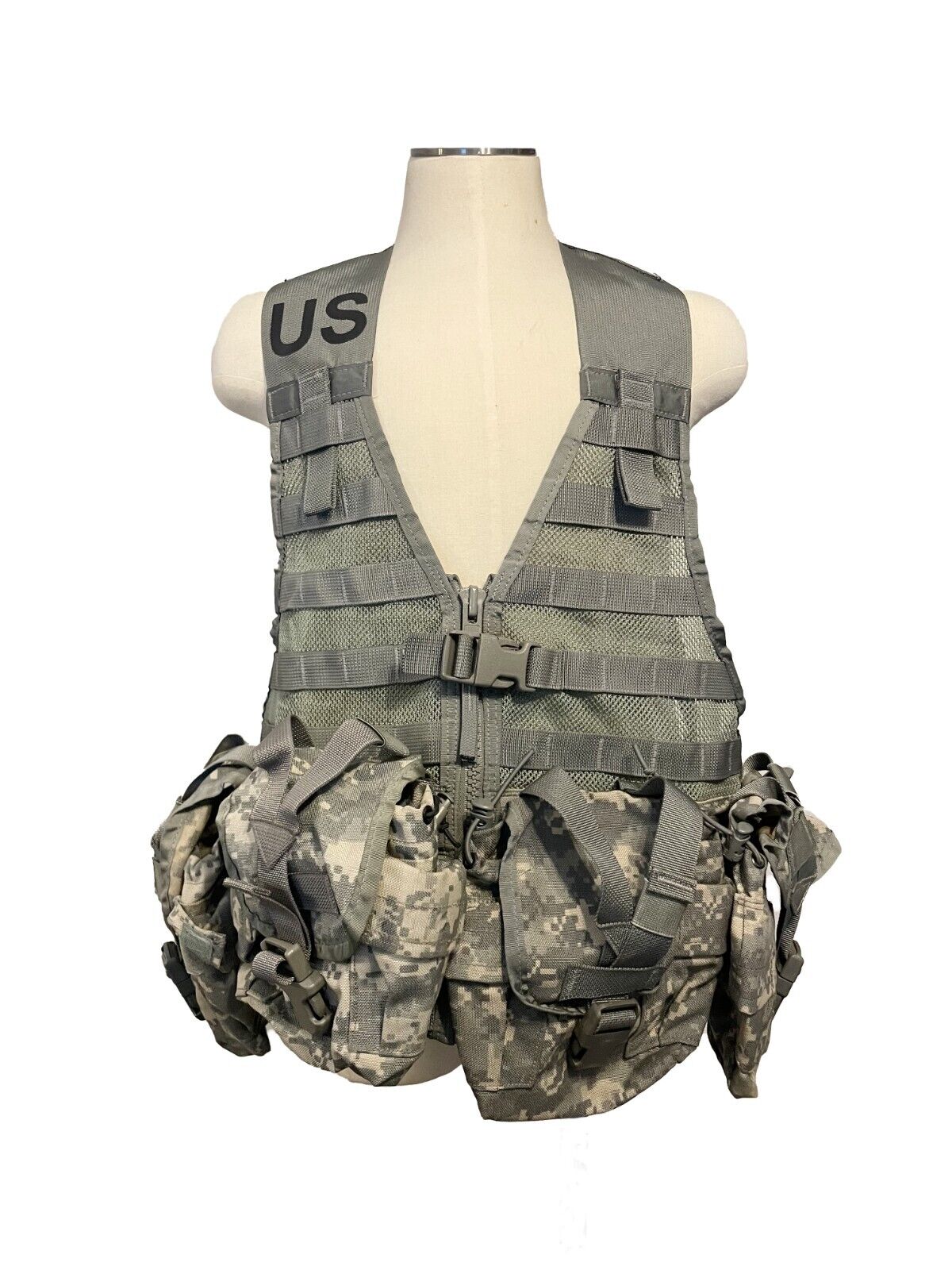 MOLLE II US Army FLC Tactical Load Carrying Vest w/ 4 Pouches 5pc Kit