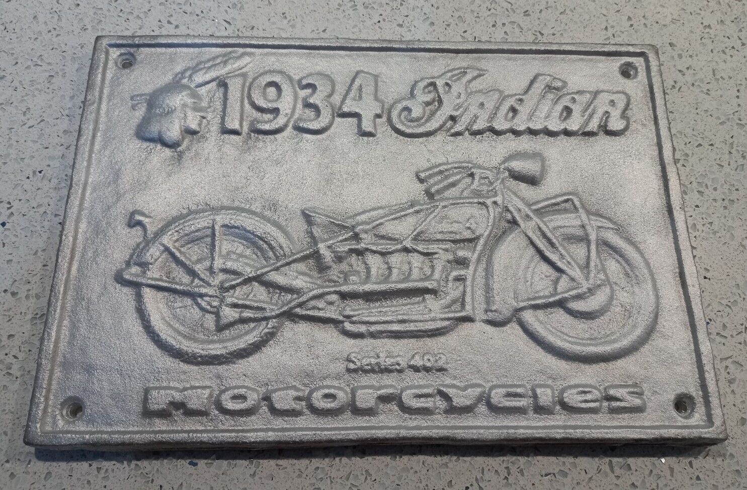 1934 Indian motorcycles cast aluminium sign plaque man cave decoration not iron