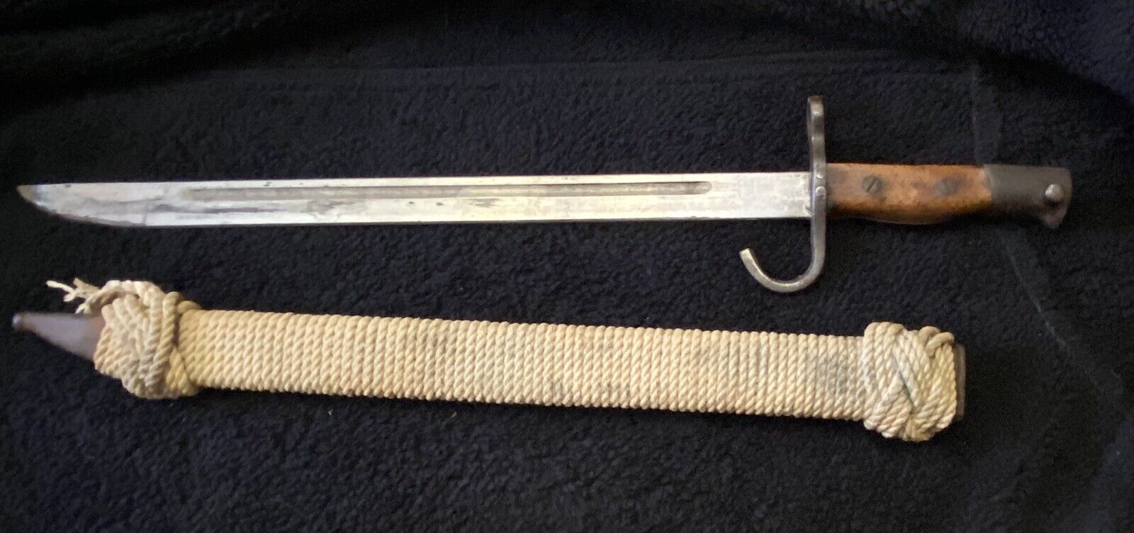 Type 30 Japanese Training Bayonet School Marking RARE Paracord Wrapped Scabbard