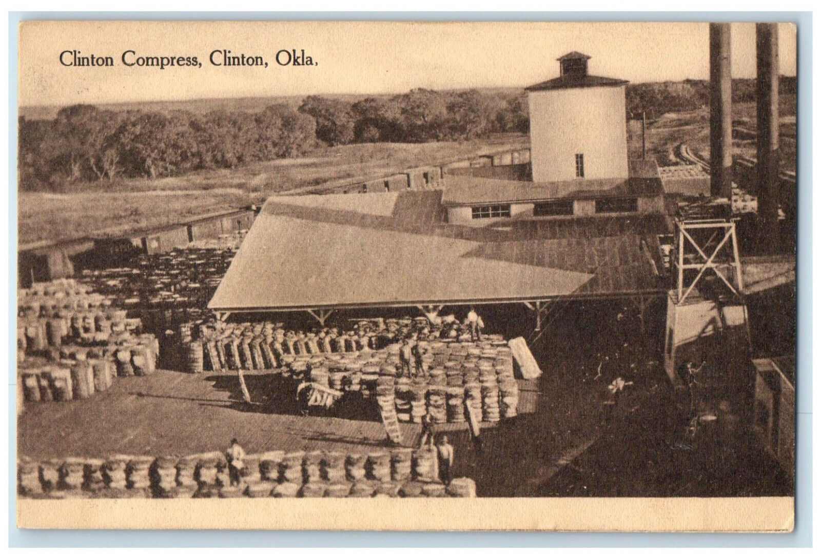 1911 View of Clinton Compress Clinton Oklahoma OK Vintage Posted Postcard