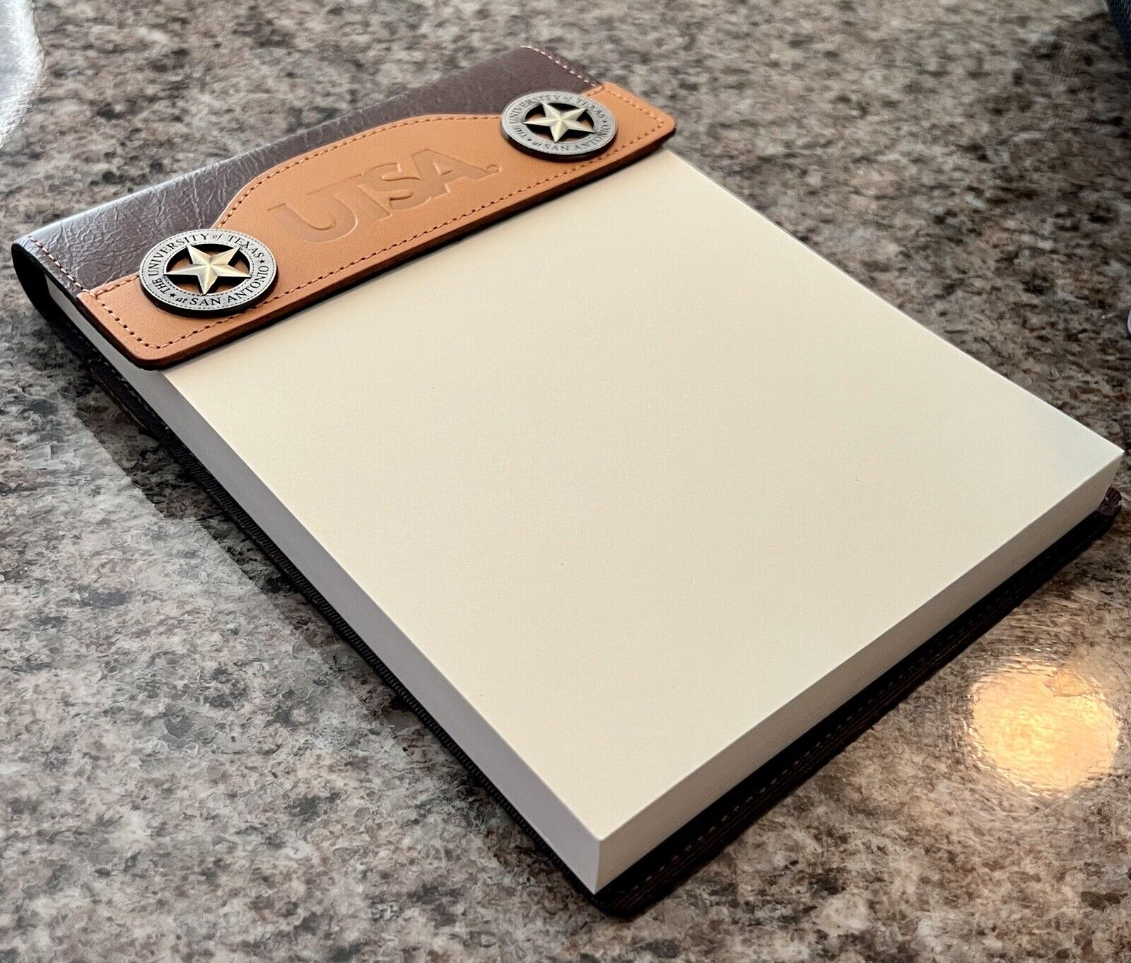 UTSA Engraved Brown Leather Notepad  Official NCAA