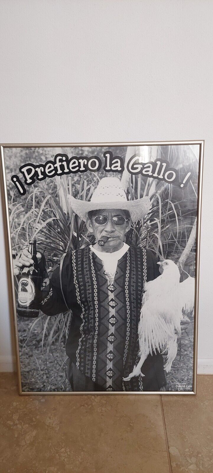 2000 Gallo Cerveza Framed Advertisement. 24H X 18W