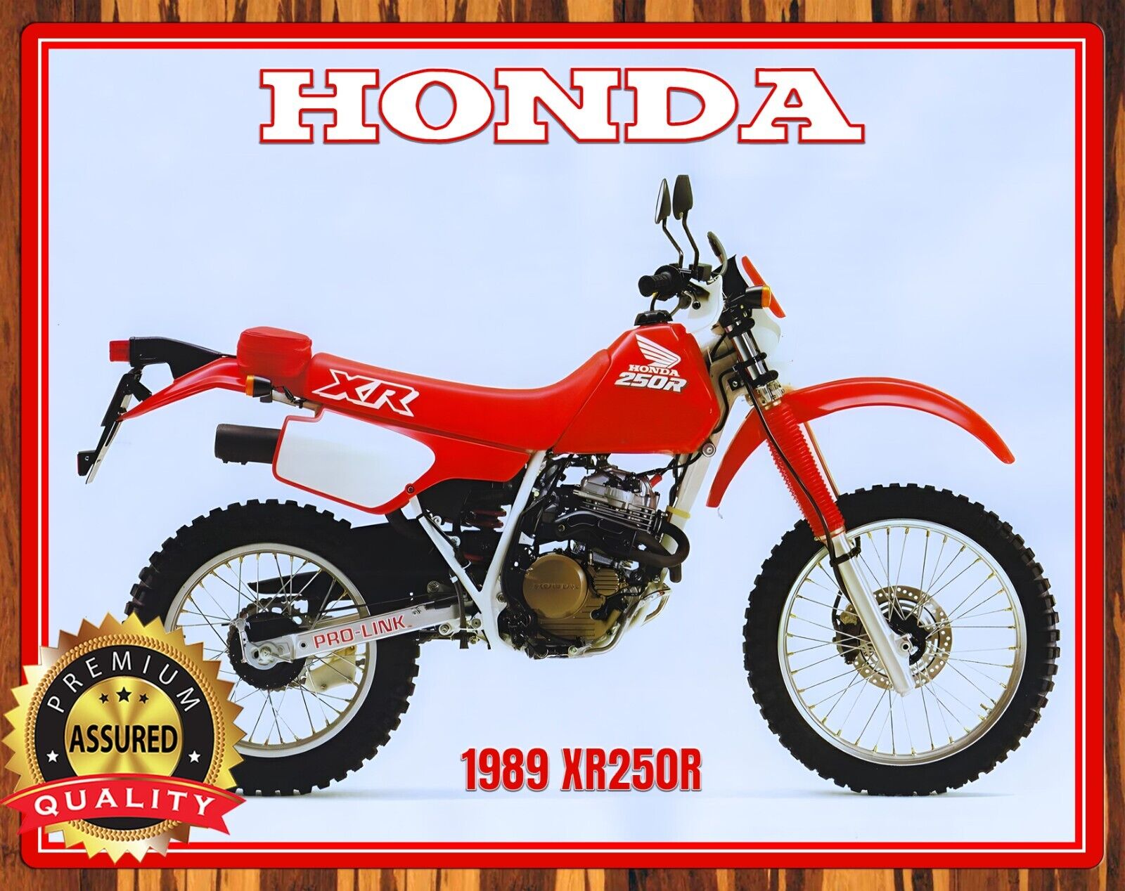 Honda XR250R - 1989 - Metal Sign 11 x 14