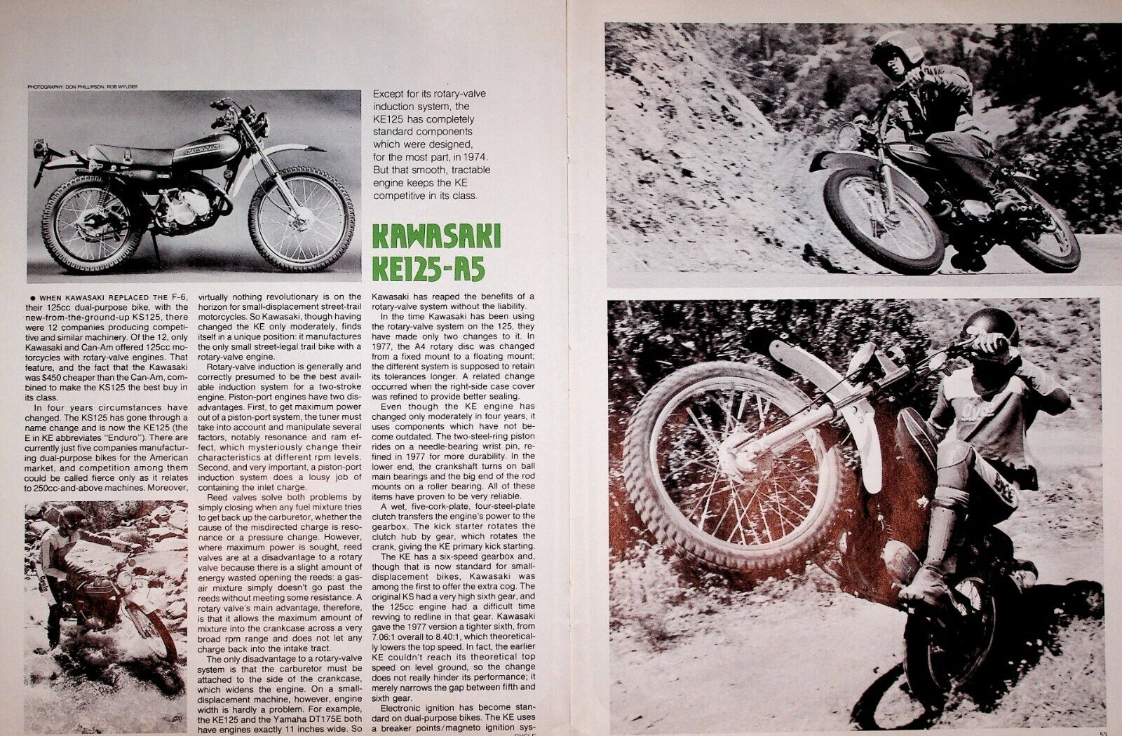 1978 Kawasaki KE125-A5 - 5-Page Vintage Motorcycle Road Test Article