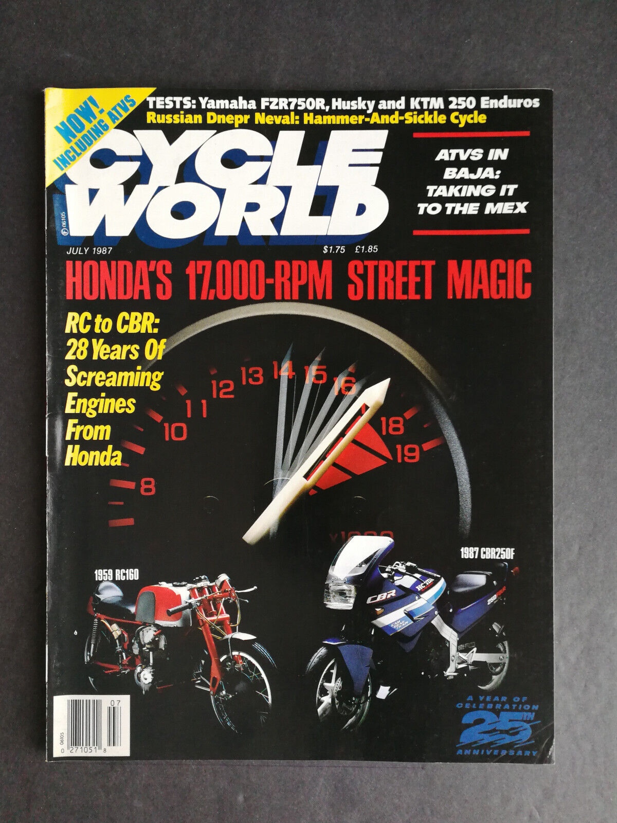 Cycle World Magazine July 1987 Yamaha FZR750R  Husqvarna 250 KTM 250 Enduro  223