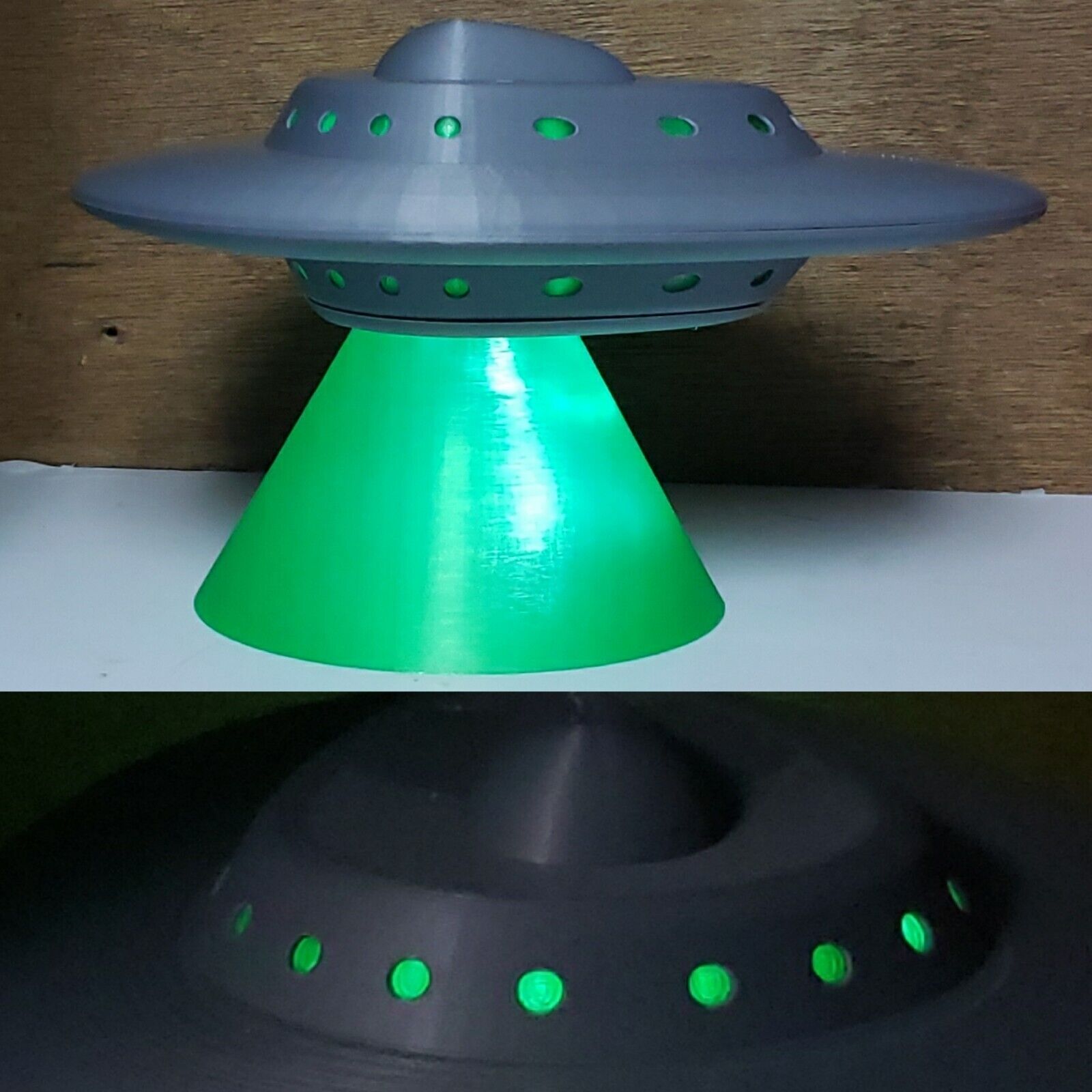 Metaluna Flying Saucer/UFO - from This Isle Earth - Large - with Lights & Stand