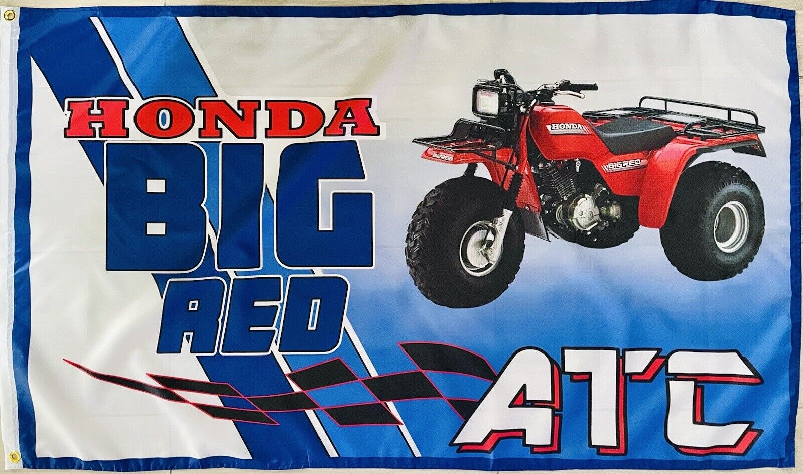 Honda BIG RED 250 ATC FLAG BANNER FLAG MAN CAVE GARAGE 3x5ft Three Wheeler