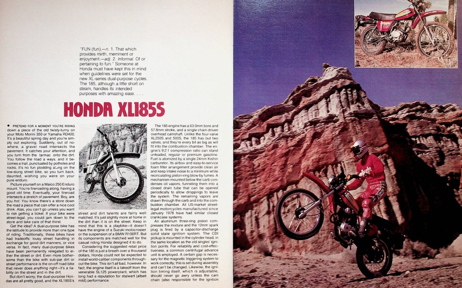 1979 Honda XL185S Motorcycle Road Test - 9-Page Vintage Article