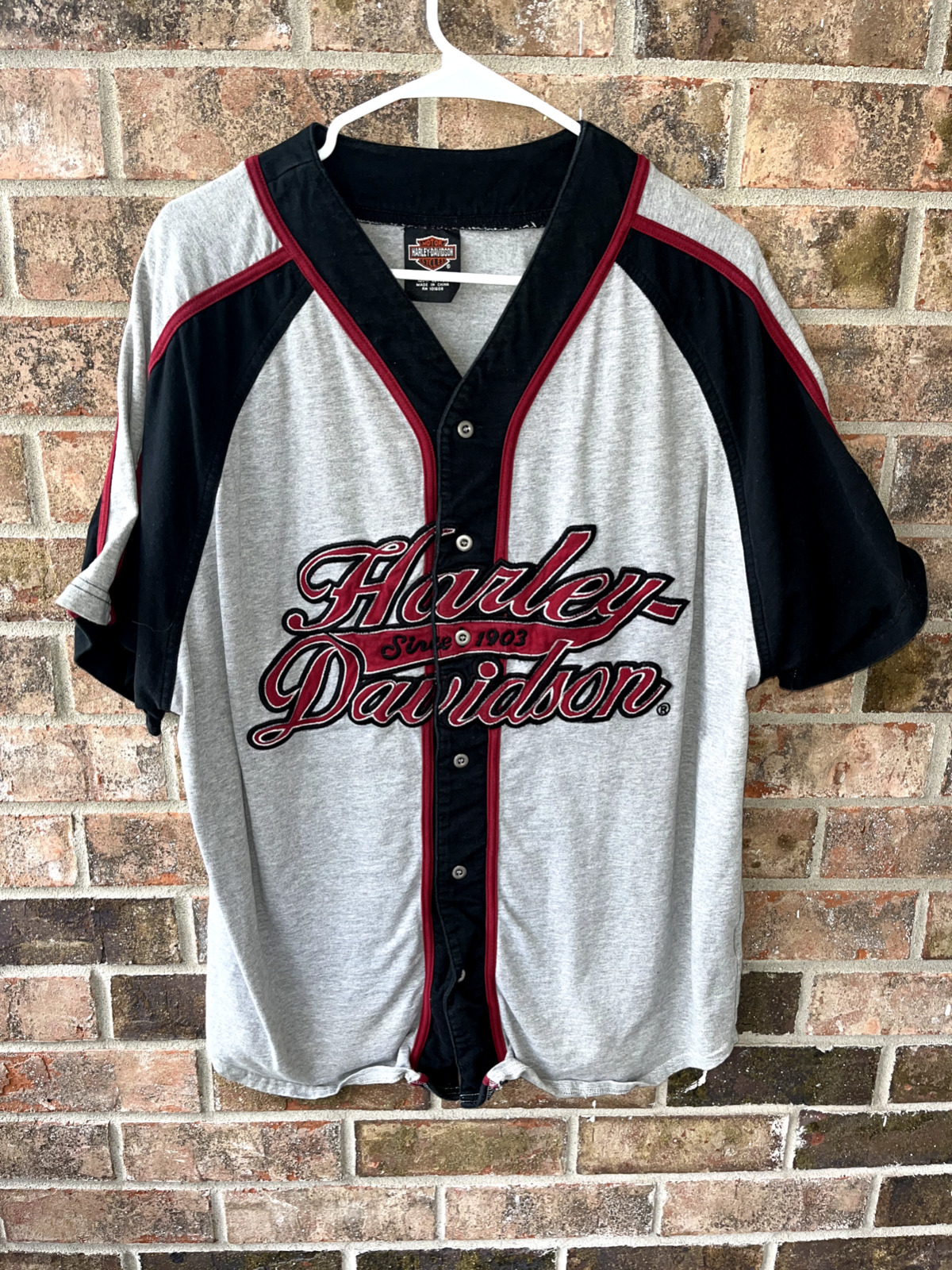 Vintage 2000's Y2K Harley Davidson Baseball Style Short Sleeve Button Down Shirt