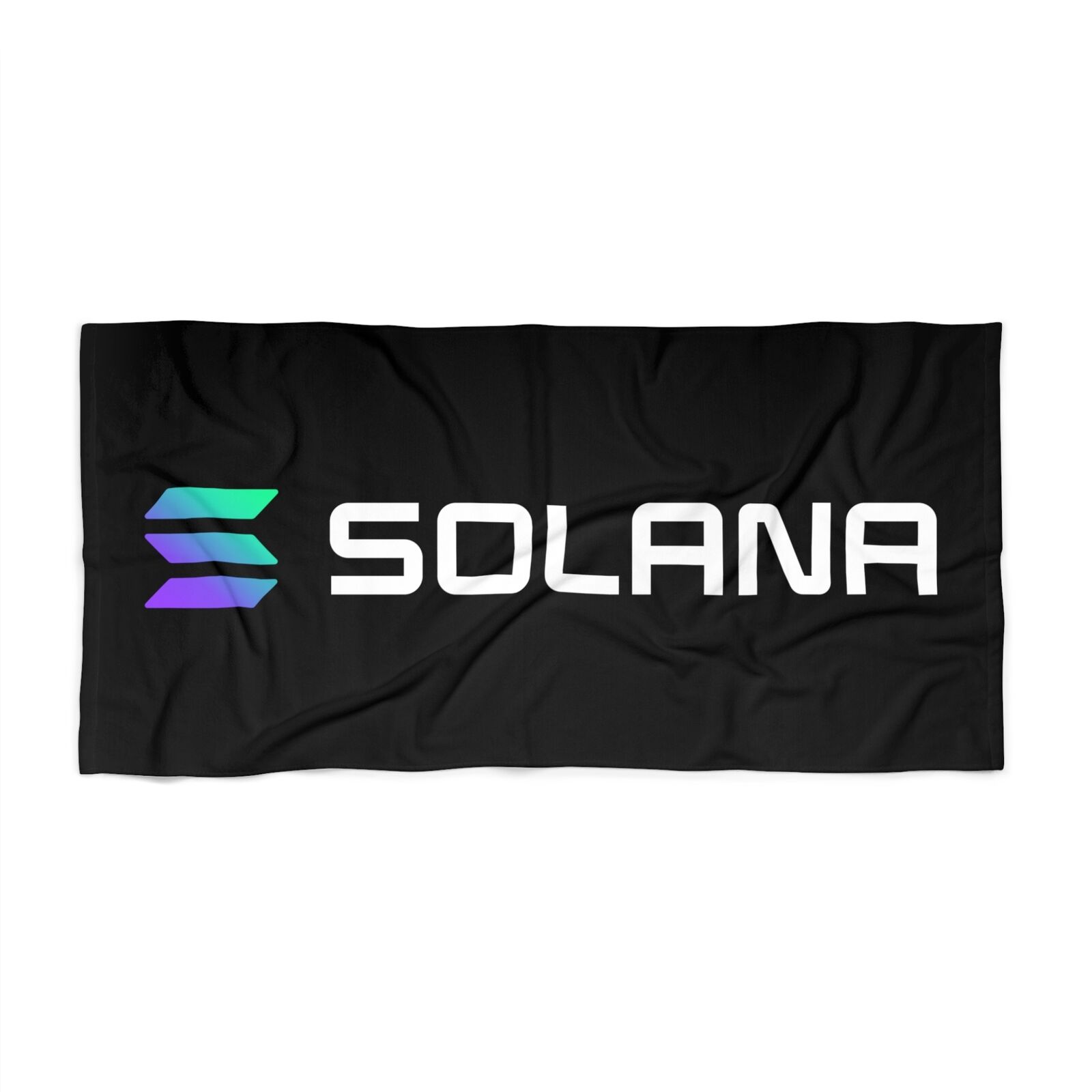Solana SOL Black Beach Towel - 2 Sizes, Crypto Towel, Cryptocurrency, Blockchain
