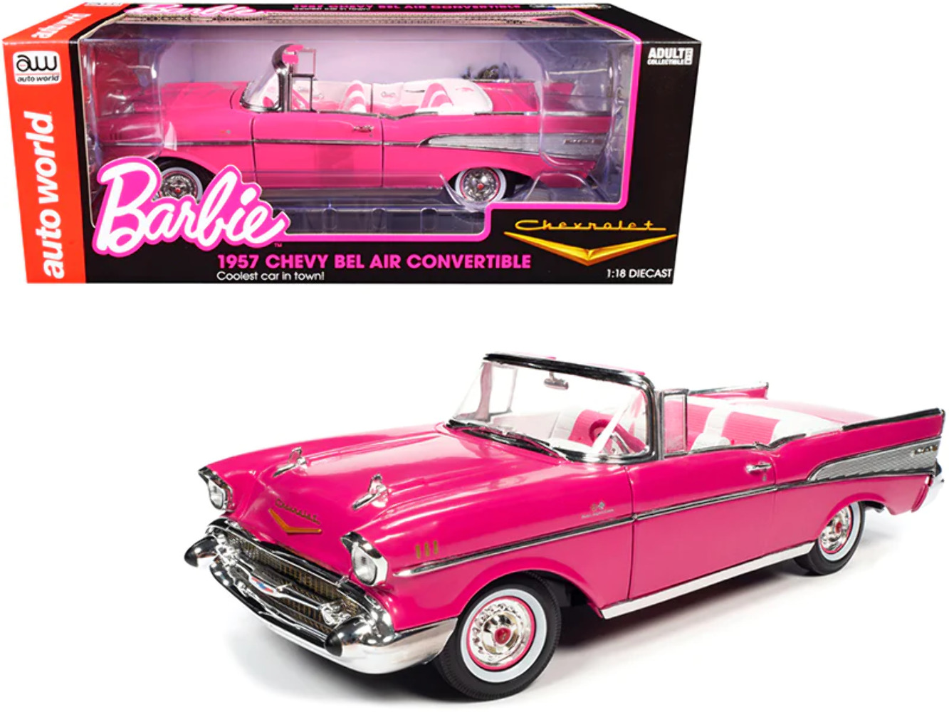 1957 Chevrolet Bel Air Convertible Barbie Screen Machines 1/18 Diecast Model Car
