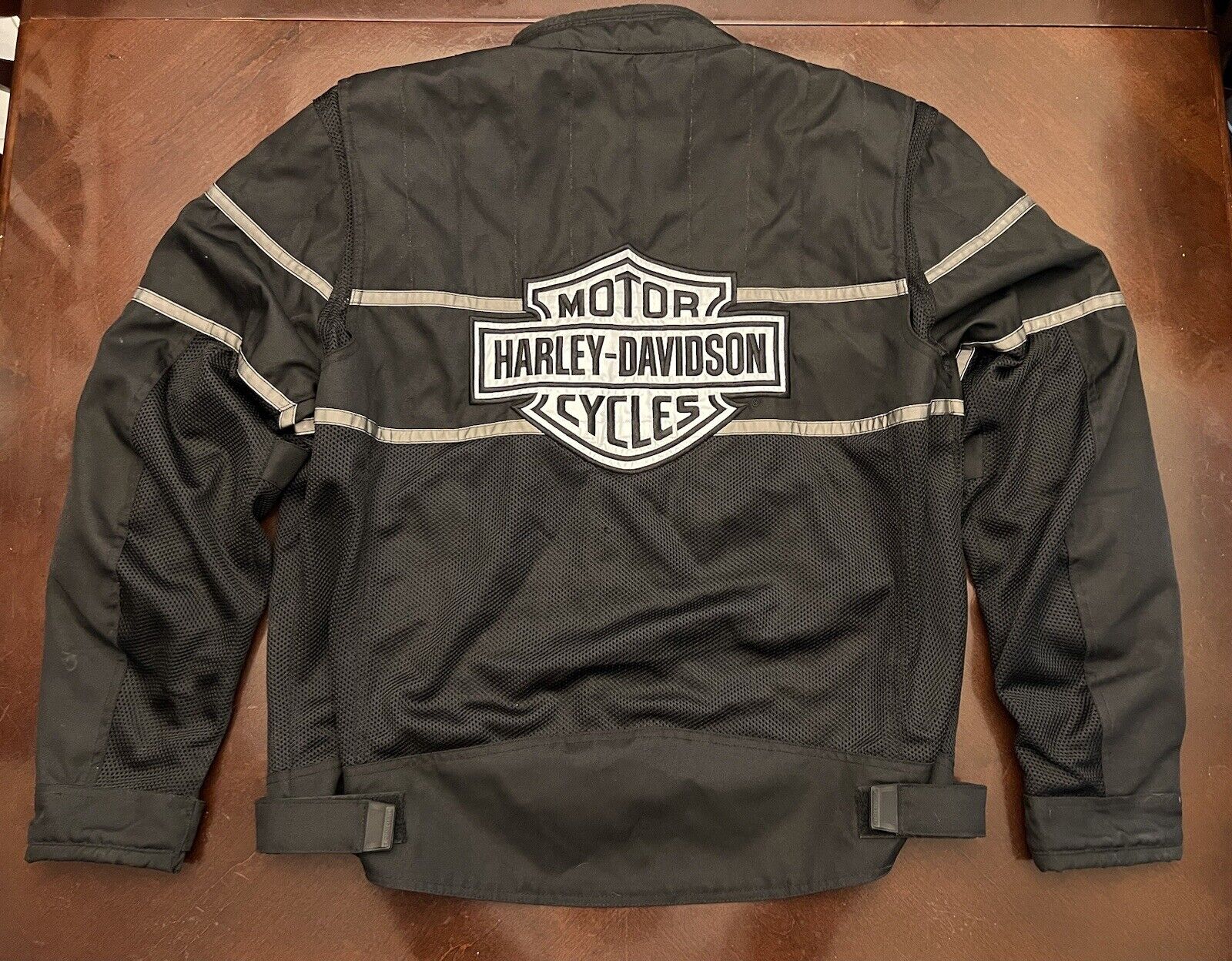 Harley Davidson Men’s Black Mesh Bar & Shield Motorcycle Jacket  XL Reflective