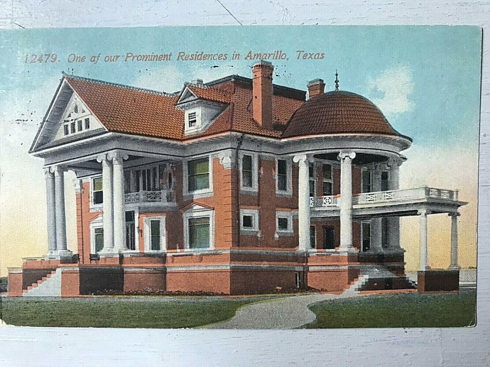 Vintage Postcard 1915 Prominent Residence Amarillo Texas