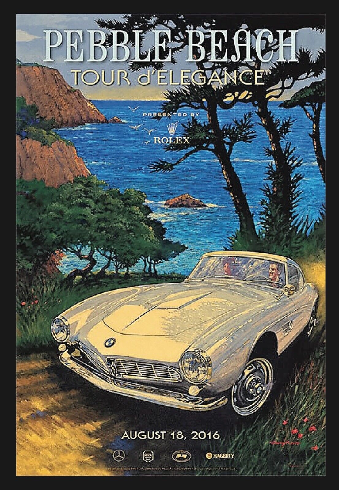 Pebble Beach Concours 2016 Tour Poster ELVIS 1957 BMW 507 Rowe