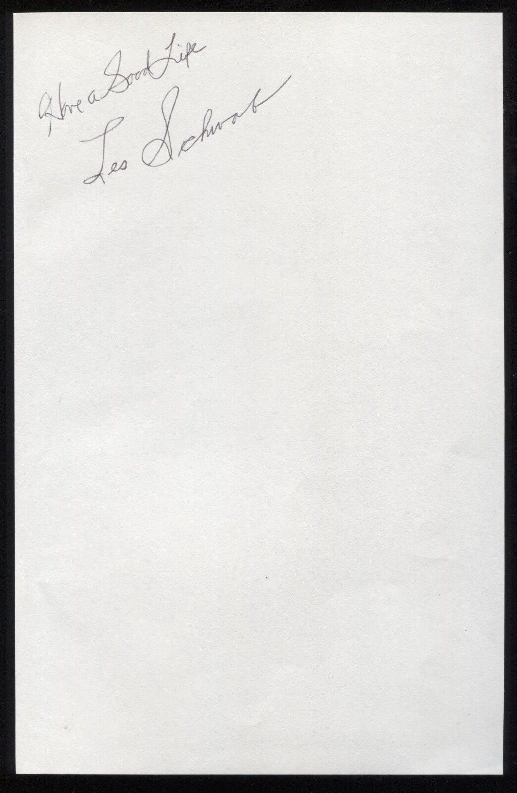 Les Schwab Signed Book Page Cut Autographed Cut Signature 