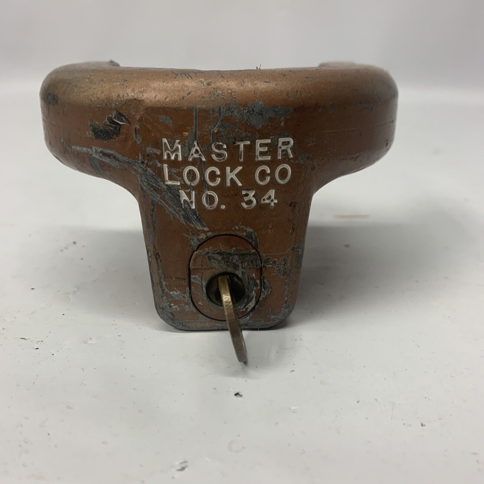 RARE Vintage Master Lock Co. No. 34 Trailer Hitch Lock