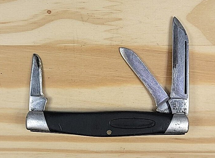 Vintage Buck Knife 301 Stockman 3 Blade Pocket Knife, Missing Emblem, READ