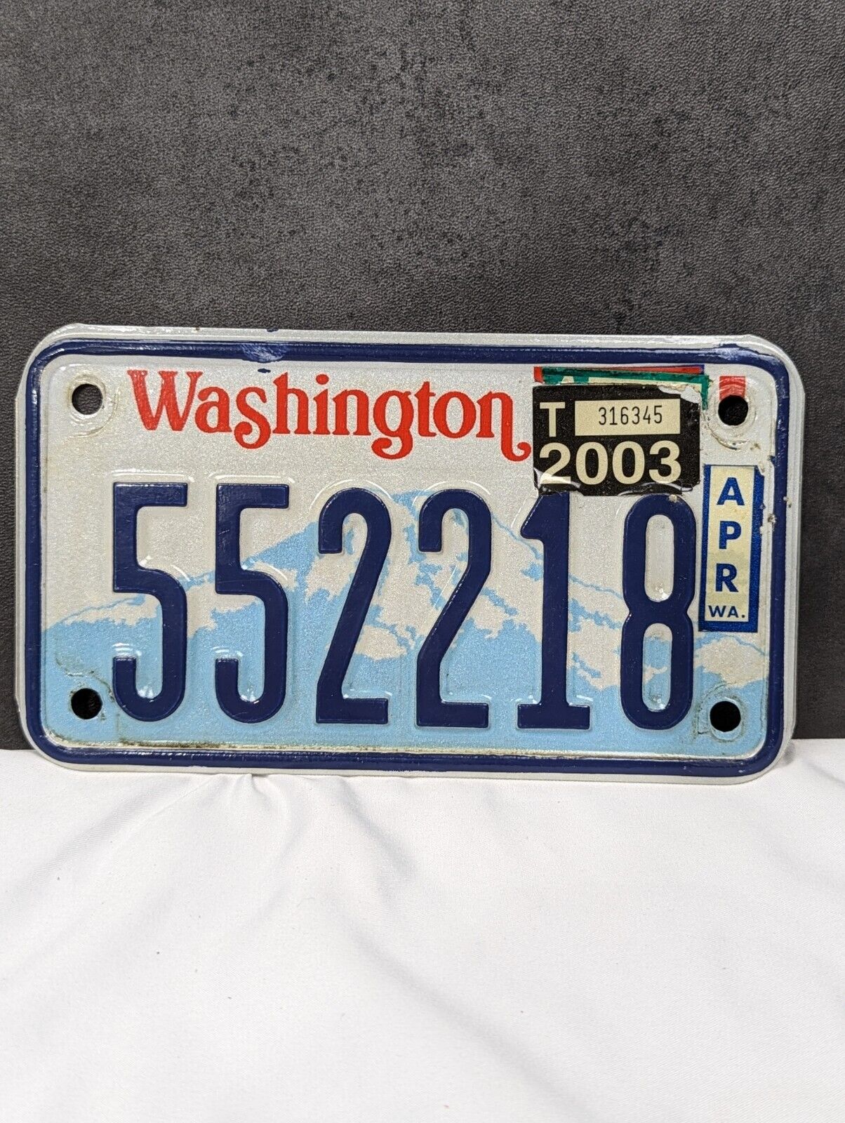 Vintage Washington Motorcycle License Plate 552218