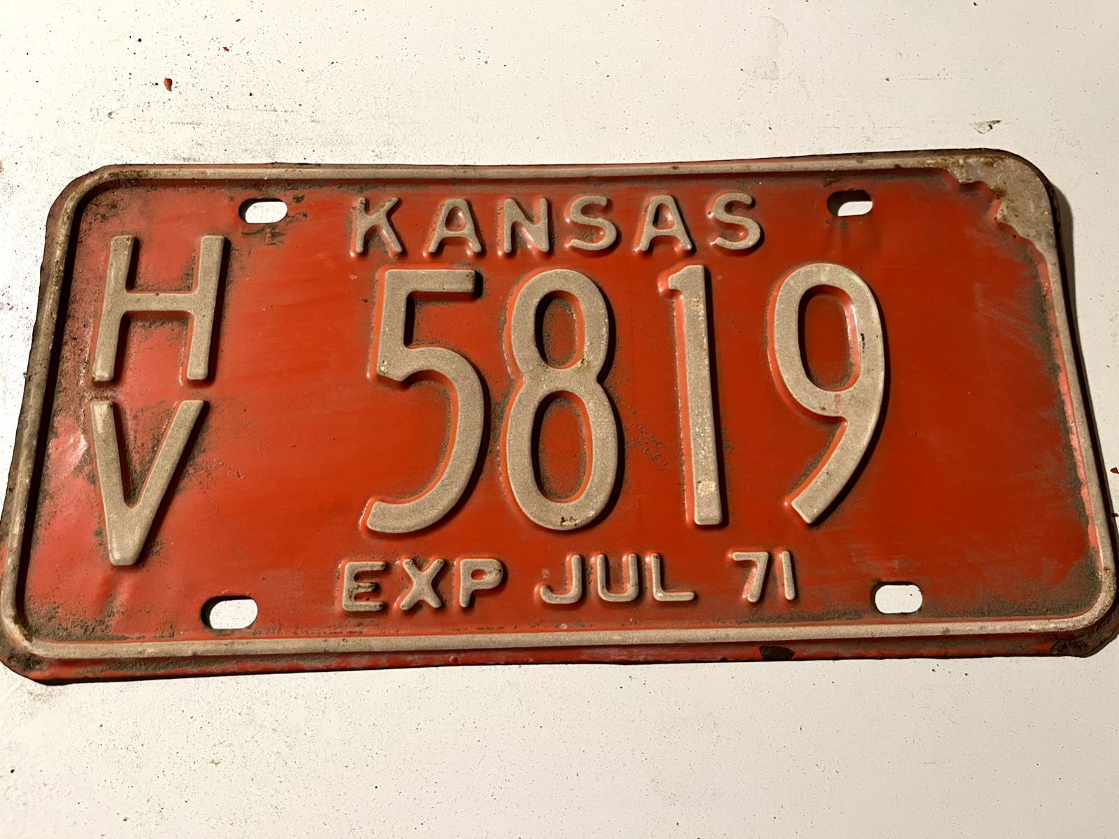 Vintage 1971 Harvey County Kansas License Plate 5819