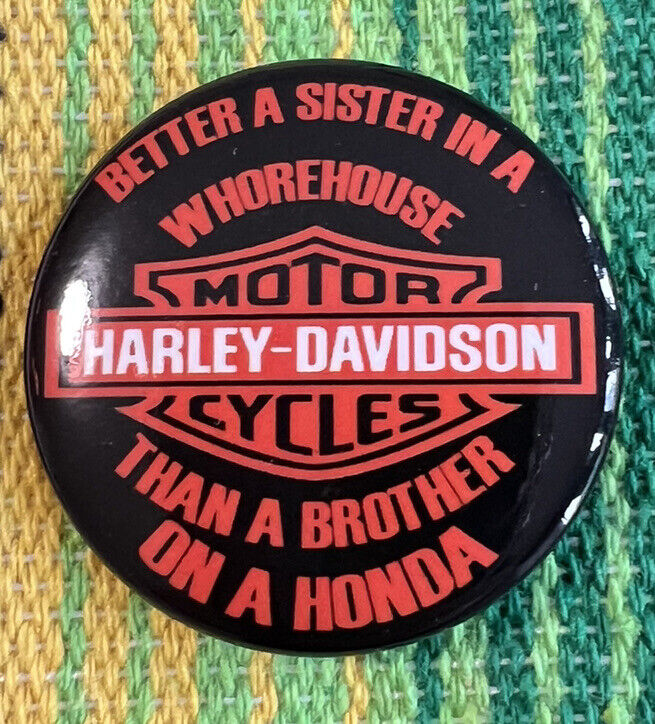 Vintage Reproduction Harley Buttons Vest Or Jacket Pin.