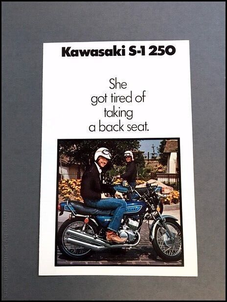 1975 Kawasaki S-1 S1 250 Motorcycle Bike Vintage Sales Brochure Folder