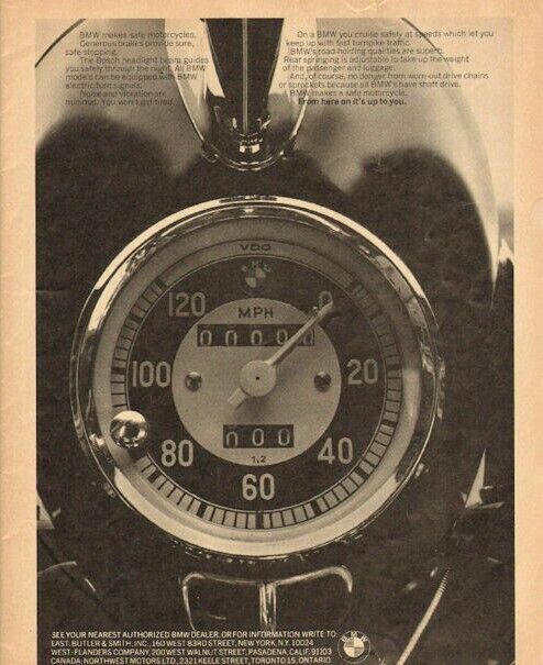1965 BMW makes safe motorcycles Vintage Ad