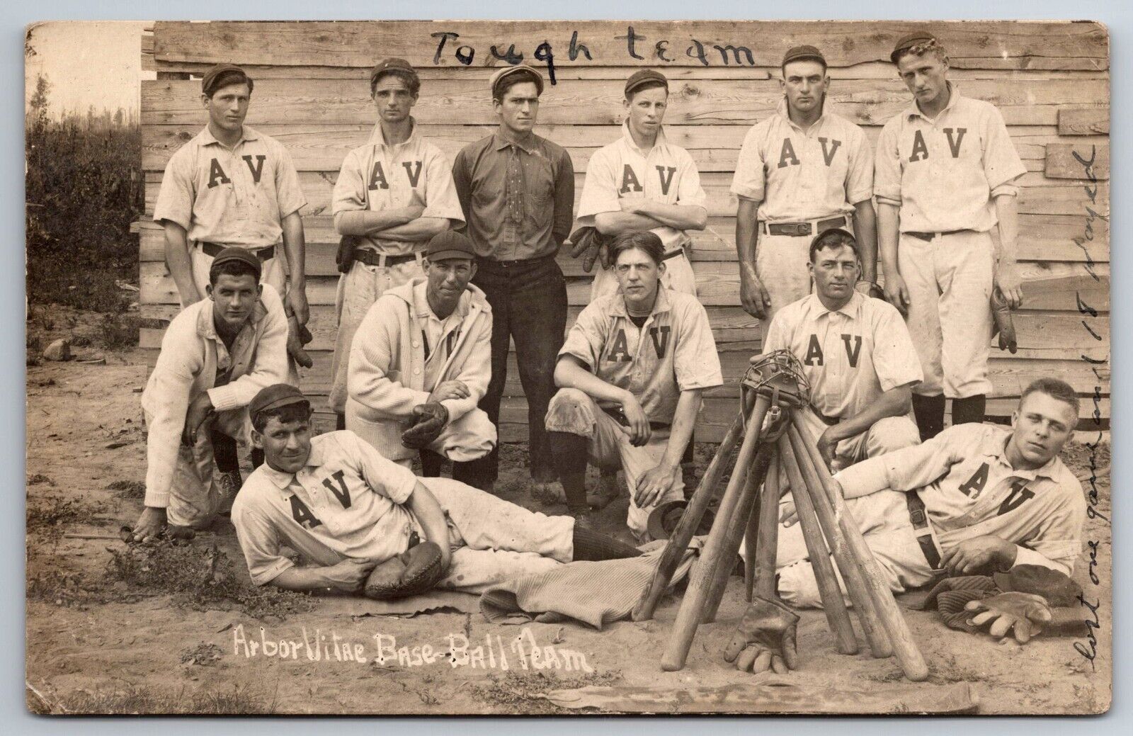 Vintage Postcard WI Arbor Vitae Baseball Team RPPC Real Photo c1910  -*12557