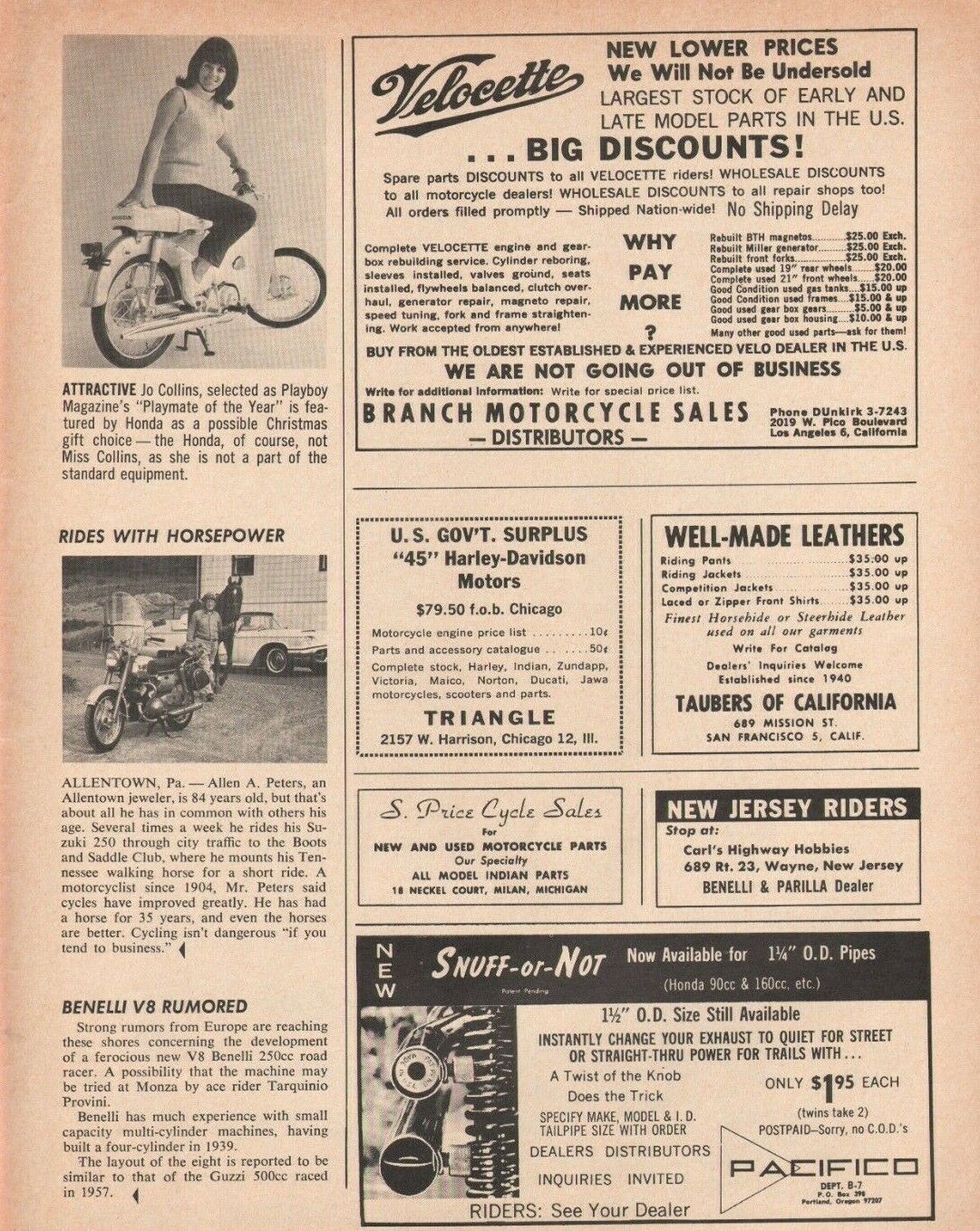 1965 Allen A. Peters, Allentown, PA Jeweler - Vintage Suzuki Motorcycle Article