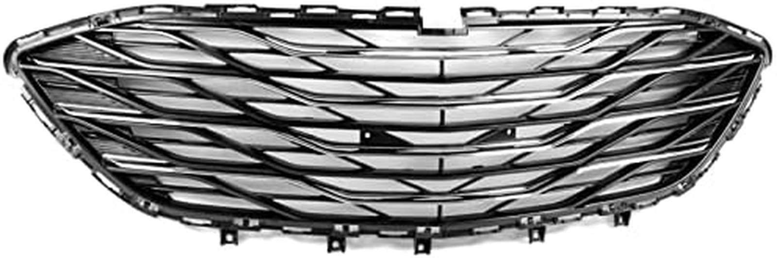 Mesh Front Bumper Lower Grille Grill Insert Black W/Chrome Trim Compatible with 