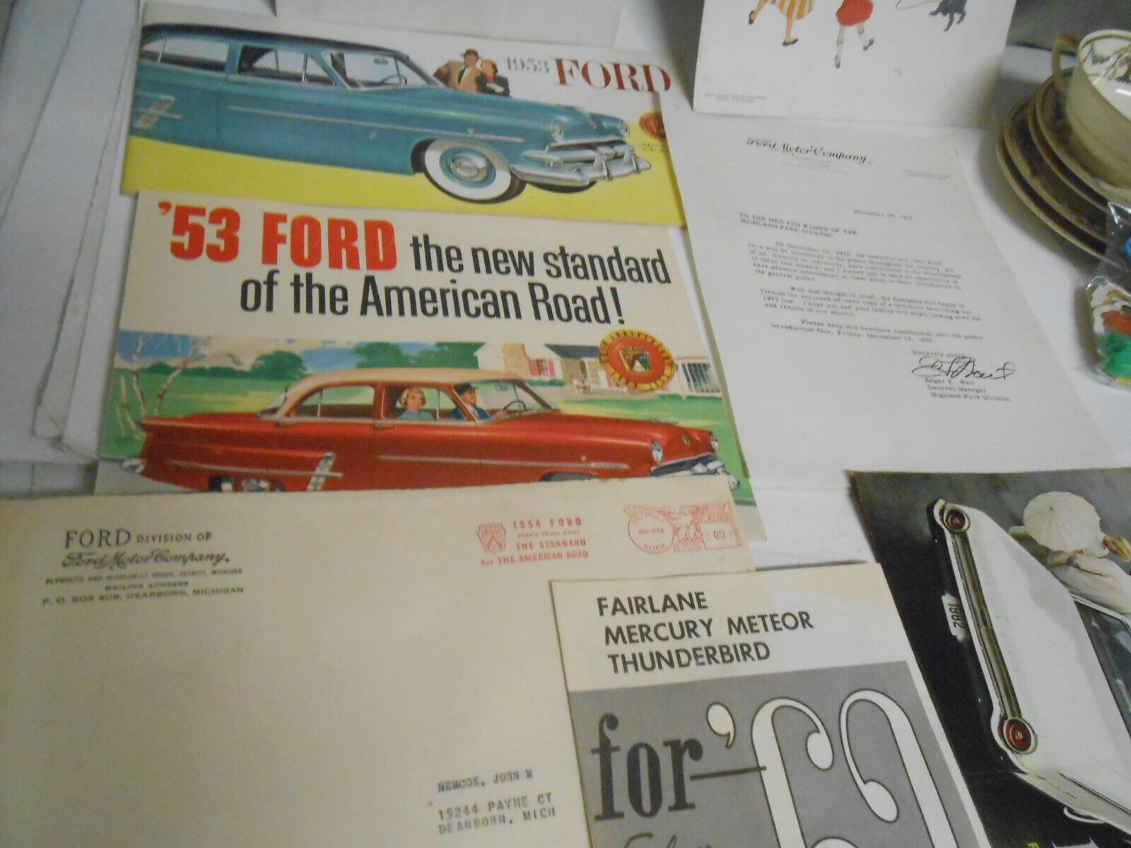 1953 Ford Employee Letter Brochure Booklet Catalog Fairlane Thunderbird Comet