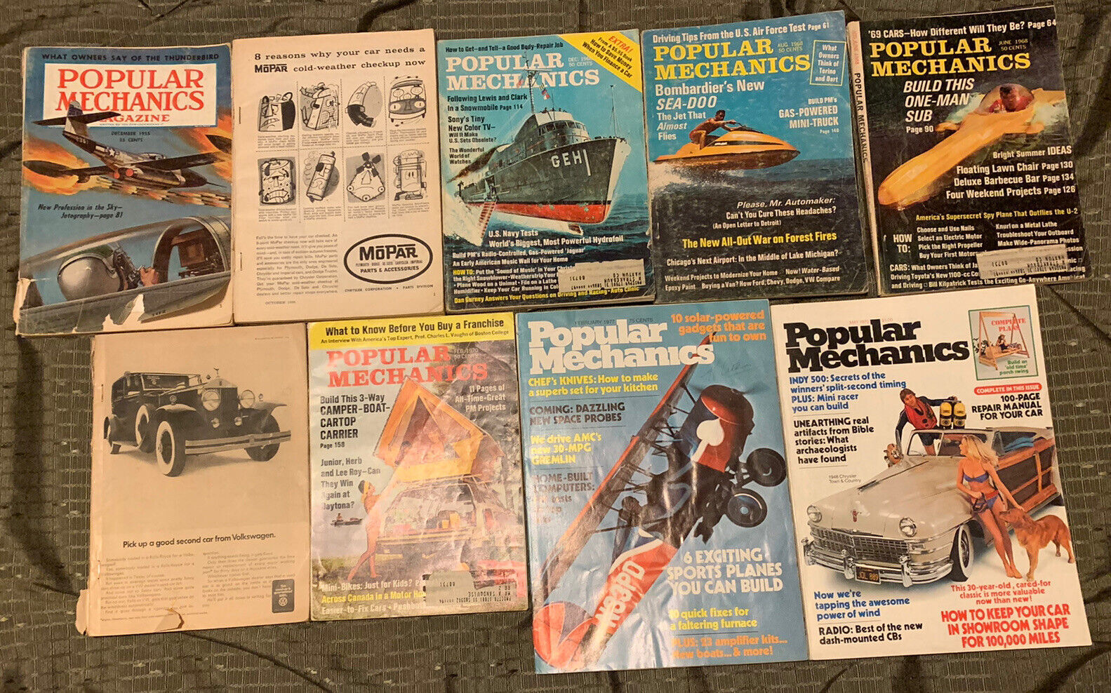 Popular Mechanics Magazine Lot Of 9 Vintage 1950’s