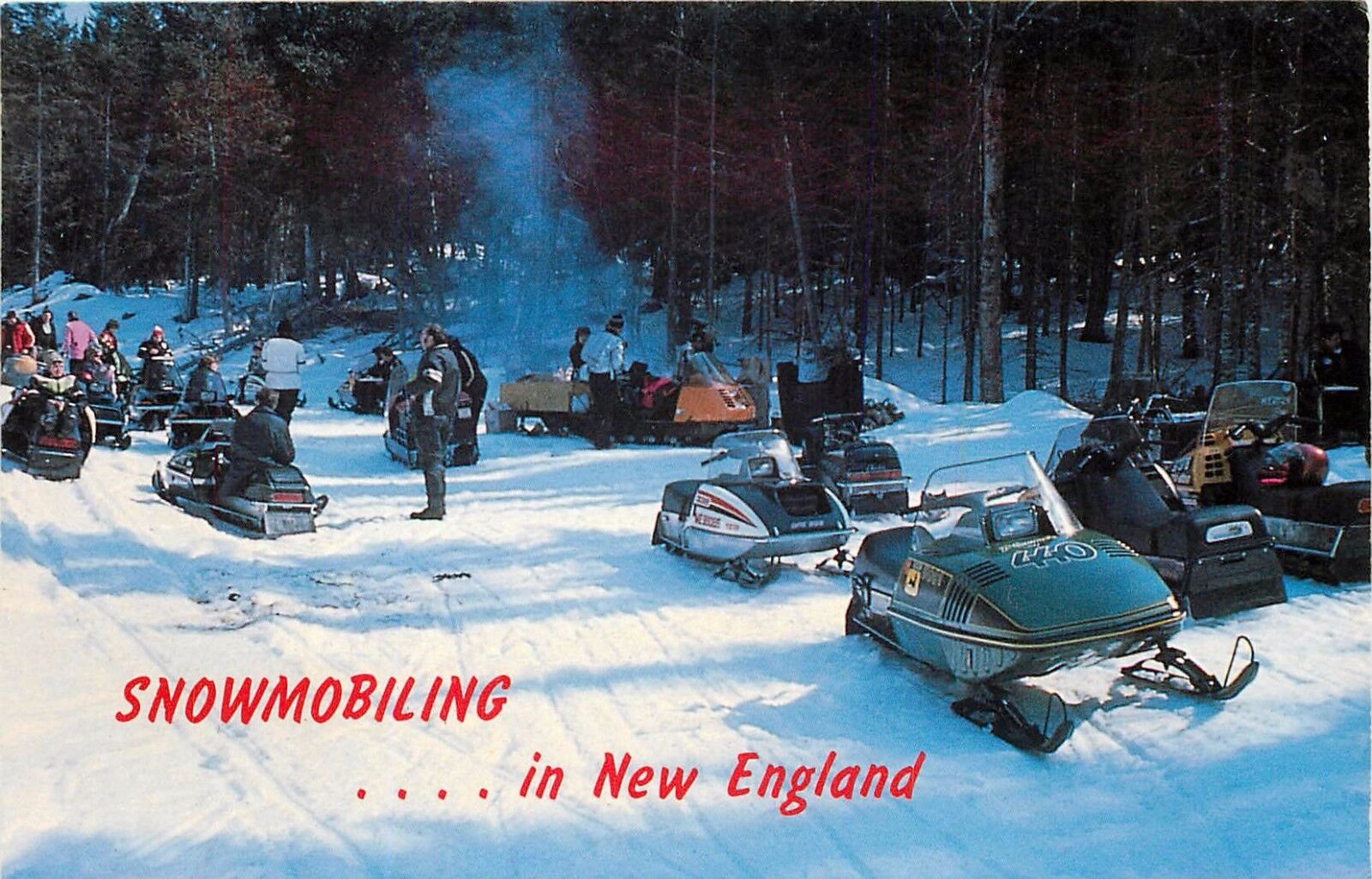 Snowmobiling in New England Postcard