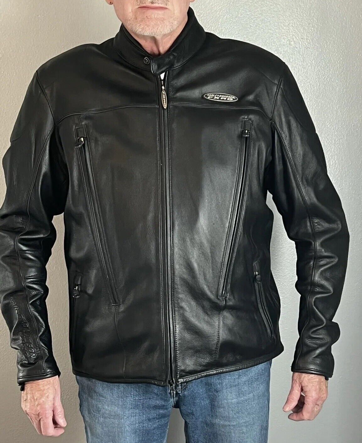 Harley Davidson FXRG Leather Jacket XL-(TALL) #98518-05VL  EX+